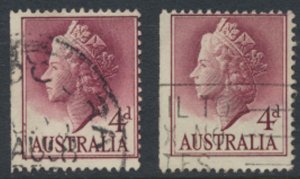 Australia SG 282a  SC# 294  noted for shades  1957 Used see scan 