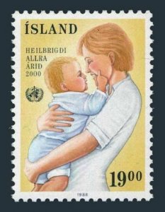 Iceland 668 two stamps,MNH.Michel 694. WHO,40th Ann.1988.Mother & child.