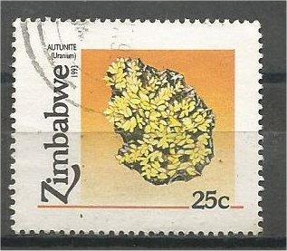 ZIMBABWE, 1993, used 25c, Minerals. Scott 676