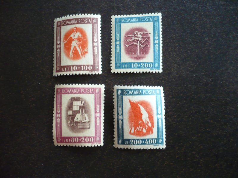 Stamps - Romania - Scott# B332-B334,B336 -Mint Never Hinged Part Set of 4 Stamps