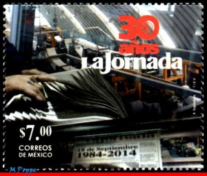 2886 MEXICO 2014 NEWSPAPER LA JORNADA, 30th ANNIV., JOURNALISM, MNH