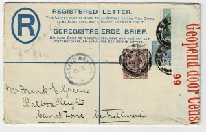 South Africa 1916 Engcobo cancel on registry cover to the CANAL ZONE, censored