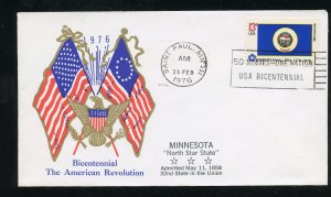 US 1664 American Bicentennial -  Minnesota UA Al Tag Boerger cachet FDC 