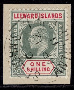 LEEWARD IS EDVII SG35, 1s green & carmine, VFU. Cat £150 full pmk on small piece