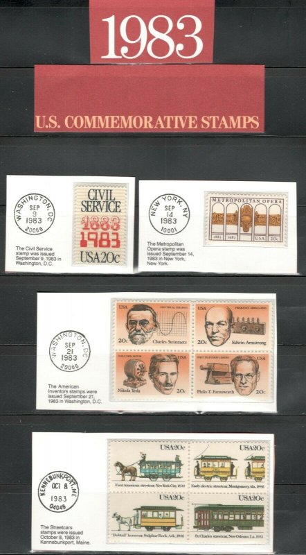 2031-2065 US Postage Commemorative Stamps (1983) In Mounts & Post Marked  MNH