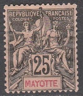 Mayotte #10  Unused CV $14.50  (A13540)