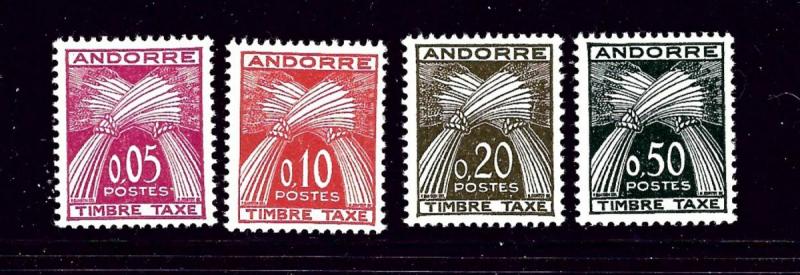 French Andorra J42-45 MH 1961 Postage Due set