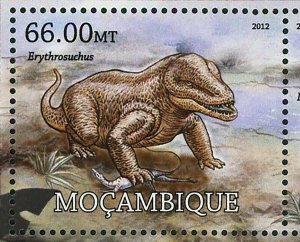 Reptiles Stamp Desmatosuchus Dimetrodon Vignette Erythrosuchus S/S MNH #5836-583
