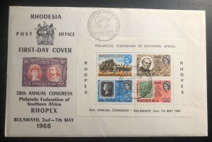 1966 Bulawayo Southern Rhodesia First Day Cover FDC Philatelic Congress RHOPEX