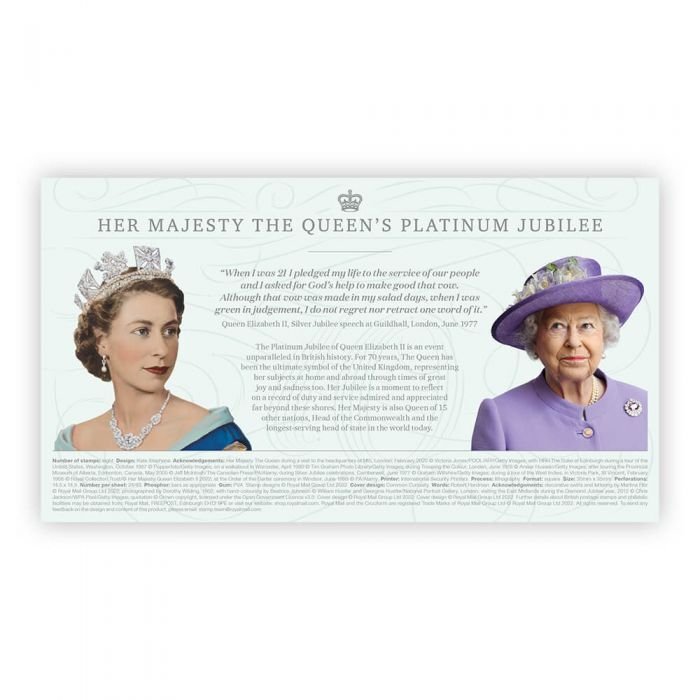 Stamps Great Britain 2022 - Her Majesty The Queen's Platinum Jubilee First Day C