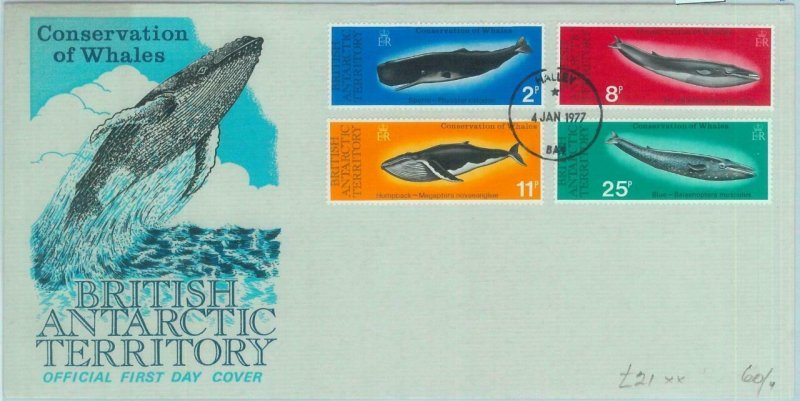 83812 - British Antarctic Territory  - FDC Cover  1977  Whales