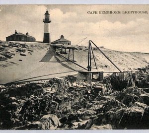 FALKLAND ISLANDS Lighthouse PPC GB NAVAL WWI *SOUTH ATLANTIC* Message 1915 ZT82