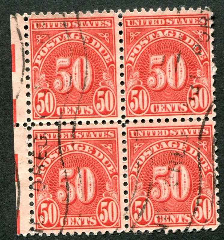 J86 50c Postage Due Block of 4