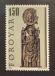 Faroe Islands 1980 Scott 57 MNH - 150o, Church Chair, Olafchurch in Kirkjubour