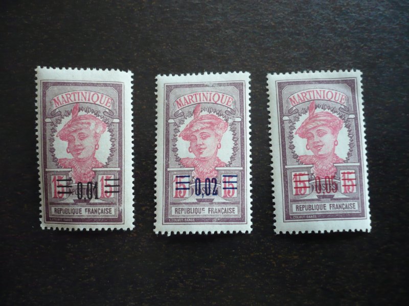 Stamps - Martinique - Scott# 108-110 - Mint Never Hinged Set of 3 Stamps