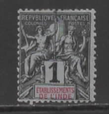 French India Sc # 1 mint hinged (RRS)