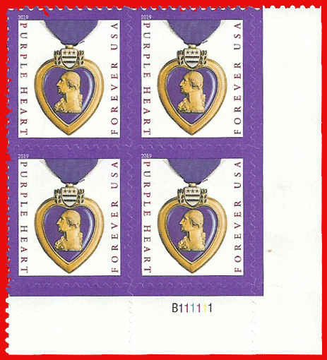 PCBstamps   US #5419 PB $2.20(4x{55c})Purple Heart, MNH, (4)