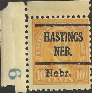 # 679 Mint Hinged Orange Yellow Monroe Nebraska Overprint