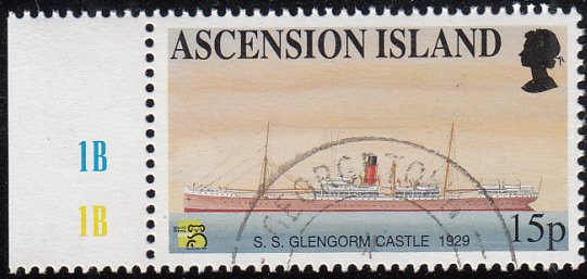 Ascension 1999 used Sc #720 15p SS Glengorm Castle Mail Ships Australia 99