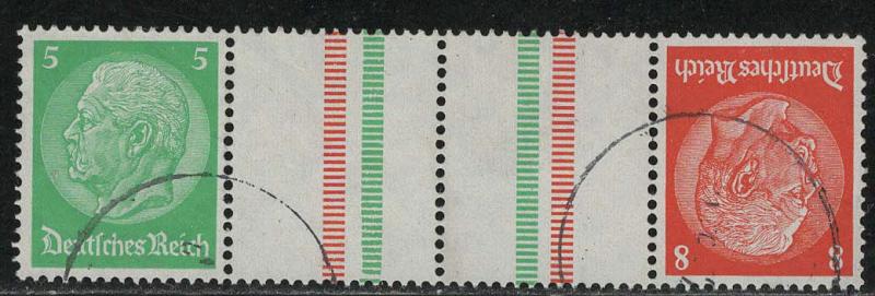 Germany Scott # 418, 420, 2 labels, used, tete beche, Mi # KZ21.1