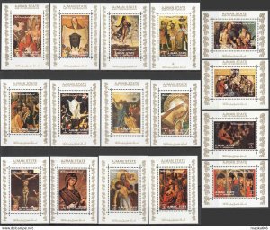 1973 Ajman Air Mail Art Famous Paintings Life Of Christ 16Bl ** Ar032