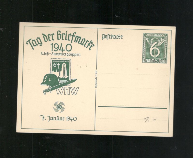 GERMANY WWII PROPAGANDA POST CARD: 1940 TAG DER BRIEFMARKE