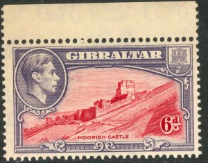 GIBRALTAR 1938-51 KGVI 6d Perf.13 1942 Printing  SG No 126b / Sc 113  MNH