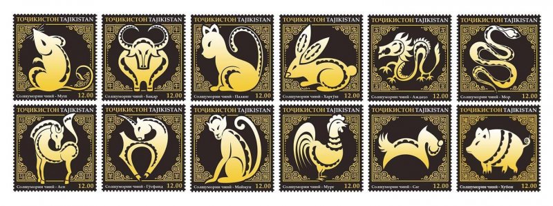 TADZHIKISTAN - 2020 - 12 Signs of the Zodiac - Perf 12v Sheet - MNH