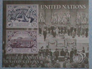 ​UNITED NATION-1995-SC# 188 50TH ANNIVERSARY OF UN- NEW YORK IMPERF-MNH S/S VF