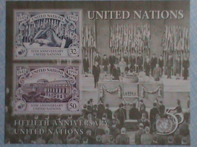 ​UNITED NATION-1995-SC# 188 50TH ANNIVERSARY OF UN- NEW YORK IMPERF-MNH S/S VF