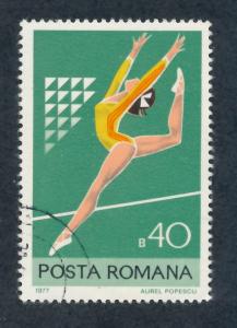 Romania  1977 Scott 2732 CTO - 40b, Gymnast