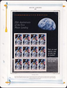 Scott #2841 & 2847a First Moon Landing & Train White Ace Pages - Singles & Block