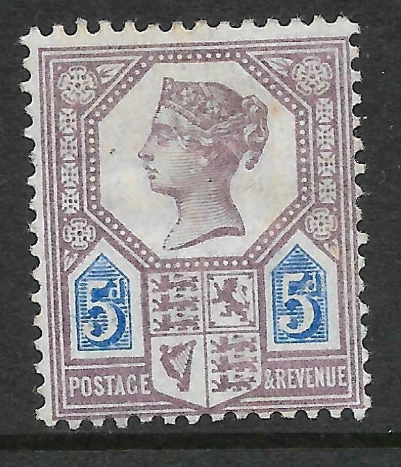 Sg 207aa K36a 5d Purple & Blue Jubilee with Watermark Inverted MOUNTED MINT 