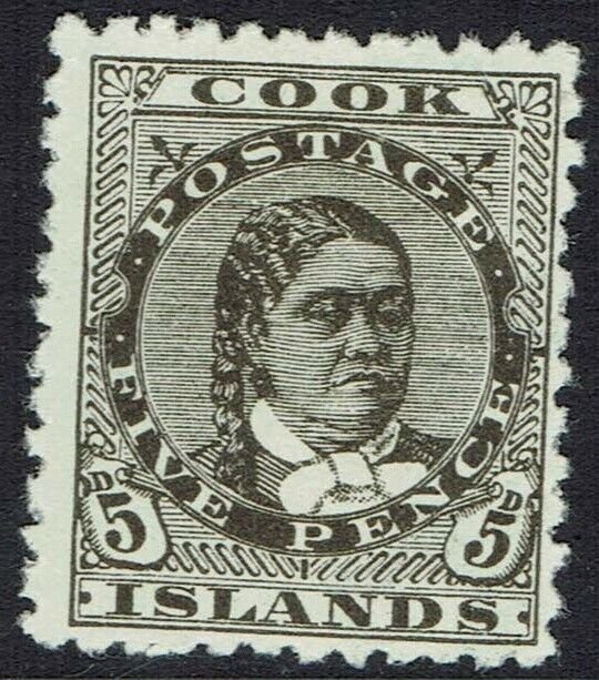 COOK ISLANDS 1893 QUEEN 5D PERF 12 X 11.5