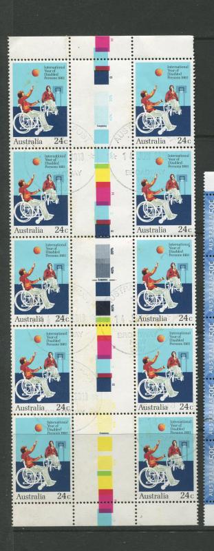 Australia - Scott 810 - Disable Year Issue -1981-VFU -Gutter Strip-10 Stamps