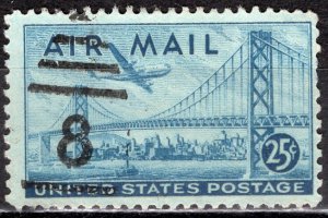 USA; 1947: Sc. # C36:  Used Single Stamp