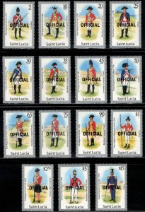 ST. LUCIA 1985 Military Uniform Officials; Scott O13-27; MNH