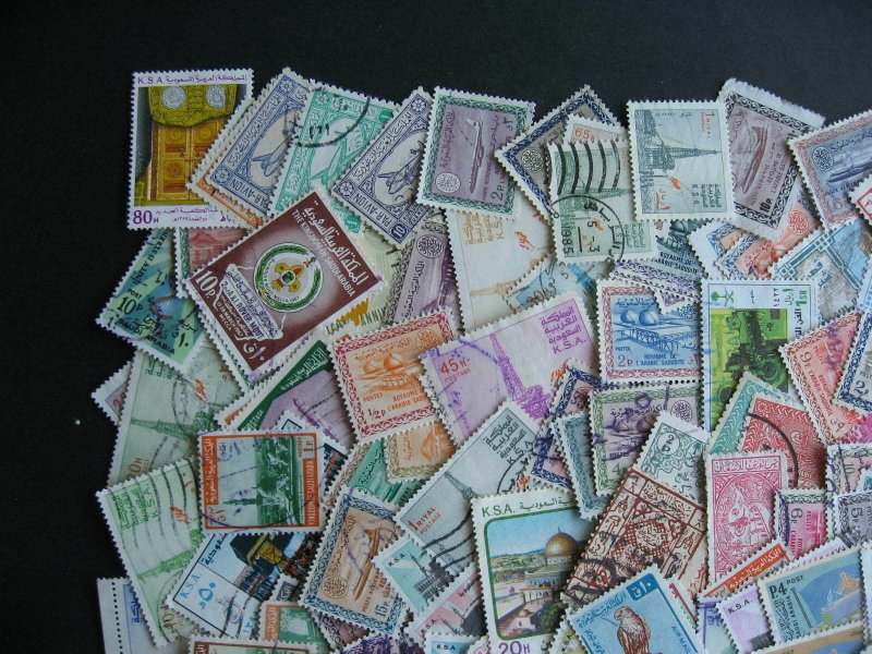 Scrap pile of 150 Saudi Arabia. Duplicates, mixed condition,what lurks?