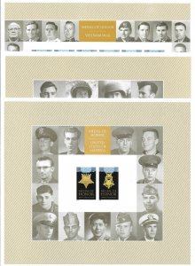 COMPLETE Imperforate (No Die-Cut) Medal of Honor FOLIO set (of 3) 2013-15, MNH