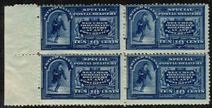 USA #E4 Fine OG Hr's, Block, a very RARE and unseen block of 4 with sheet mar...