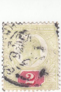 Scott # 130 - 2 p Yellow Green & Carmine - King Edward VII - Used - SCV $22.50
