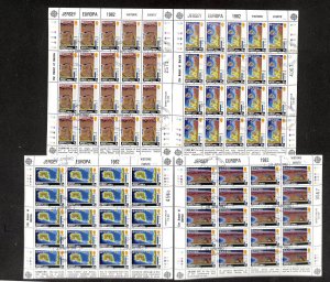 Jersey, Postage Stamp, #285-288 Sheets Used,  1982 Europa (BB)