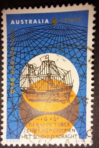 Australia 4 Cent Dirk Hartog 1616 Boat Used Postage Stamp