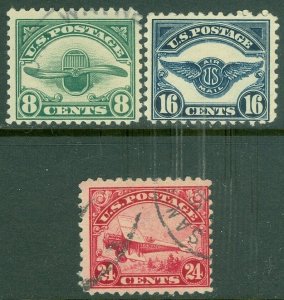 EDW1949SELL : USA 1923 Scott #C4-C6 Fine, Used. Light cancels. Catalog $75.00.