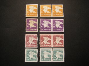 Scott 1743, 1820, 1947 & 2112, USPS Eagle Pair & single, MNH Coil Beauties