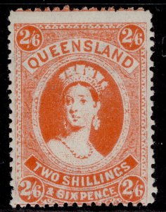 AUSTRALIA - Queensland QV SG309a, 2s 6d dull orange, M MINT. Cat £80.