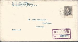 # 514, New York NY to Germany, Registered Covers