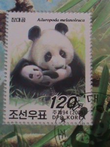 2005 KOREA STAMP: MOTHER PANDA & HER NEW BORN BABY CTO NH SOUVENIR SHEET.