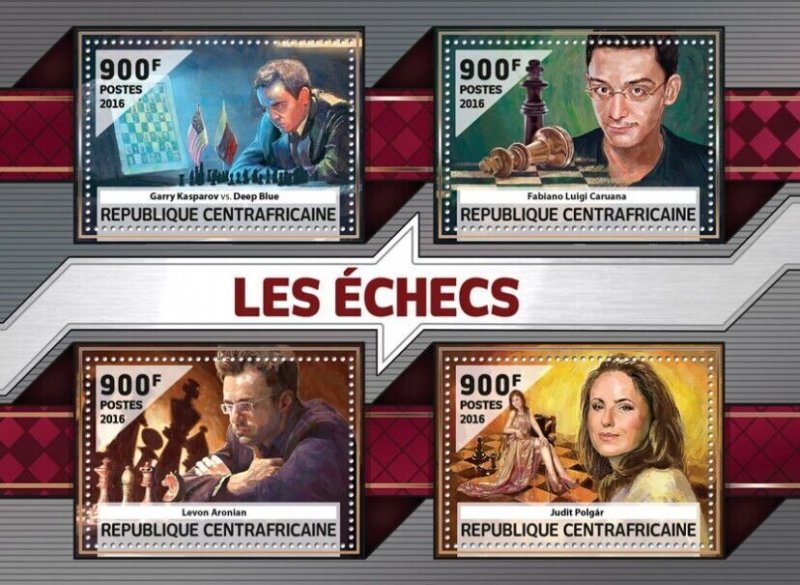 2016 Centrafrique - Chess. Y&T: 4496-4499; Michel: 6320-6323