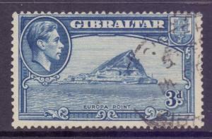 Gibraltar Scott 111b - SG125, 1938 George VI 3d Perf 13.1/2 used